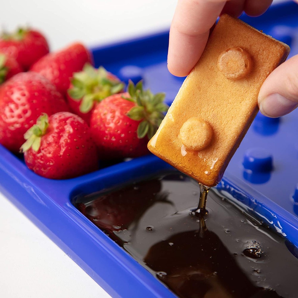 Brick Building Construction Eating Plate-Stack & Build Your Brick-Shaped Waffles