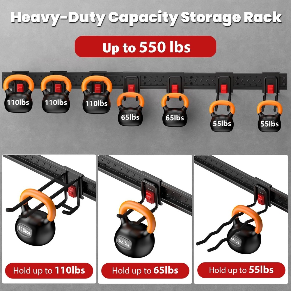Garage Tool Organizer Wall Mount, Upgraded 48" Heavy Duty Garage Storage Tool...