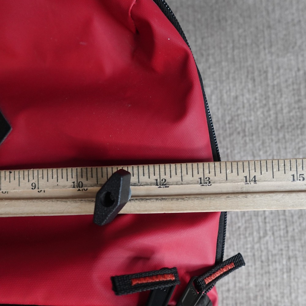 Shrine Backpack Black Red Solid Sneaker Compartment Travel