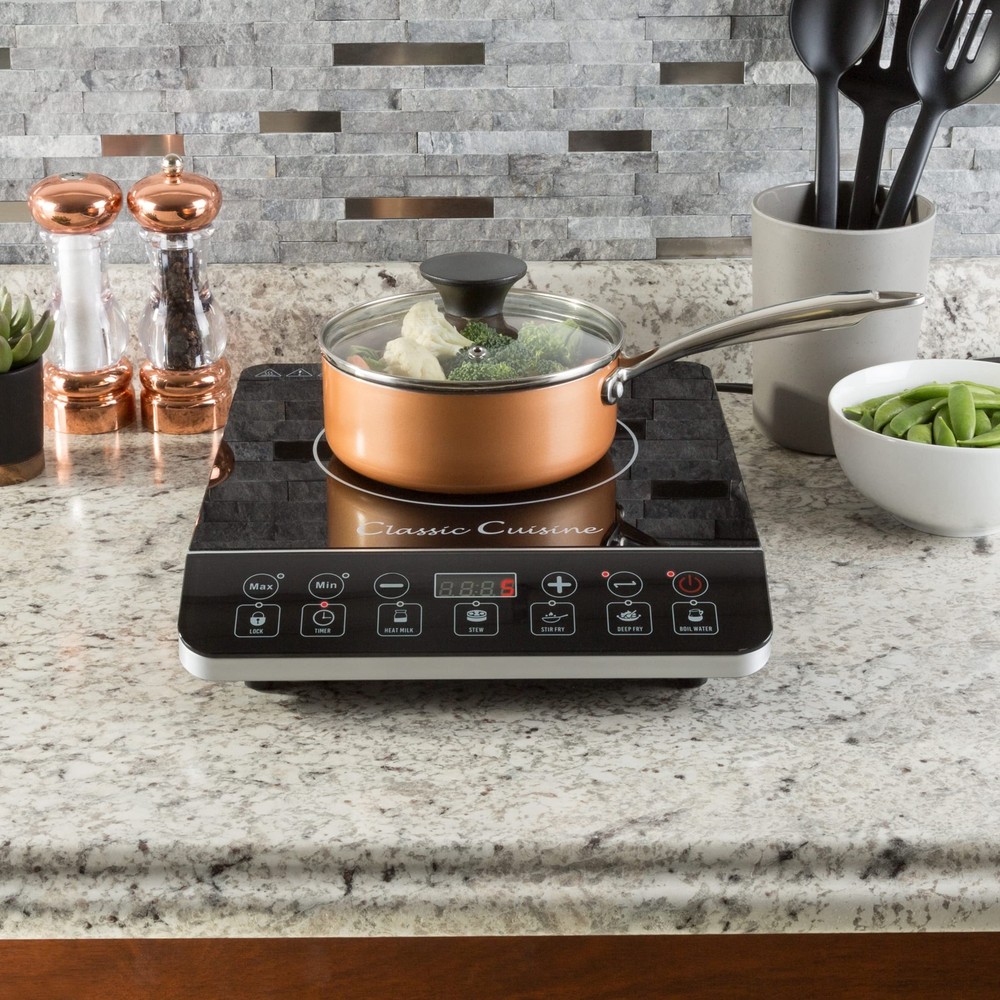 Multi-Function 1800W Portable Induction Cooker Cooktop Burner - Black by Blac...