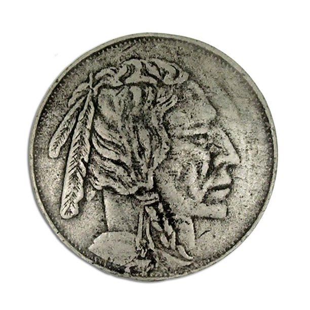 1-1/2" Indian Head Solid Pewter Nickel Knob Matte Pewter