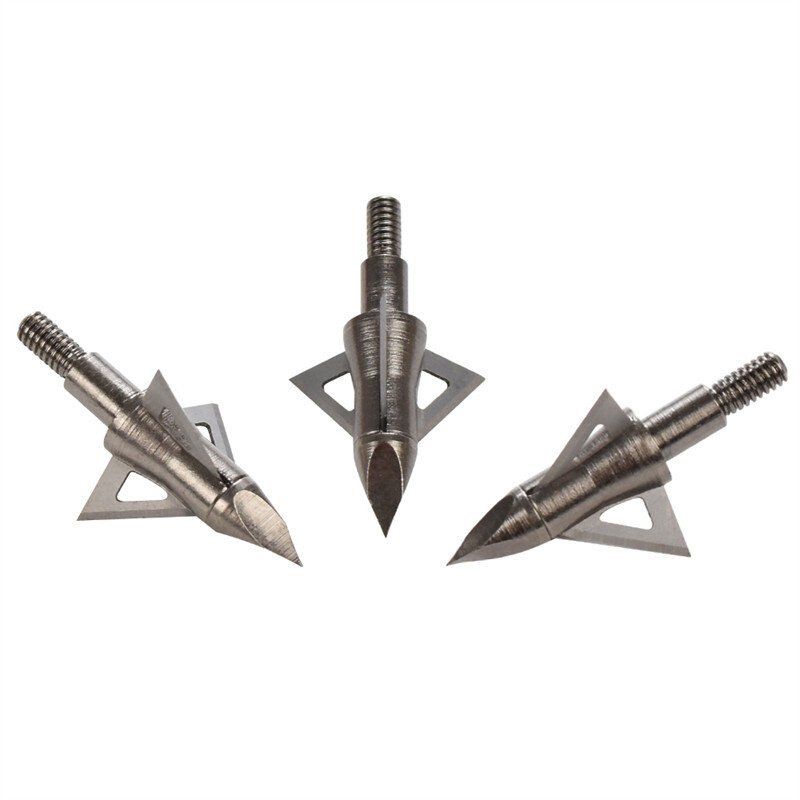 12PCS Archery Hunting Arrow Broadhead 100Grain 3 Sharp Blade Points Shooting