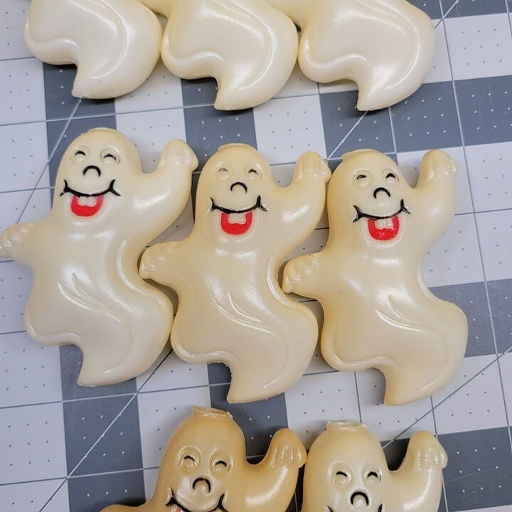 8 Ghost Skeleton Halloween Plastic Blow Mold Mini Light String Covers Vintage