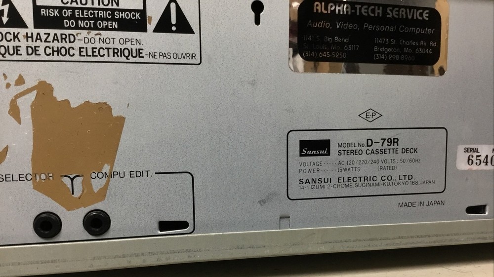 Vintage SANSUI Auto Reverse Cassette Deck D-79R Works See Desc