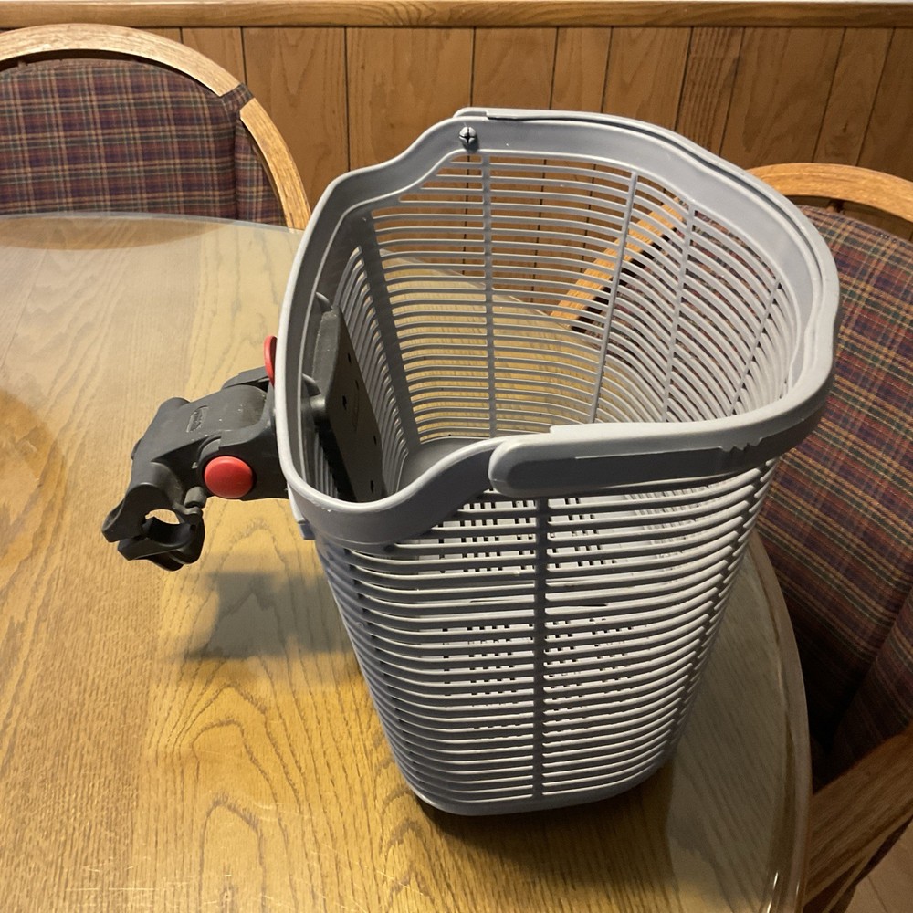 Flinger Grey Bike Basket With quick release adjustable mount system