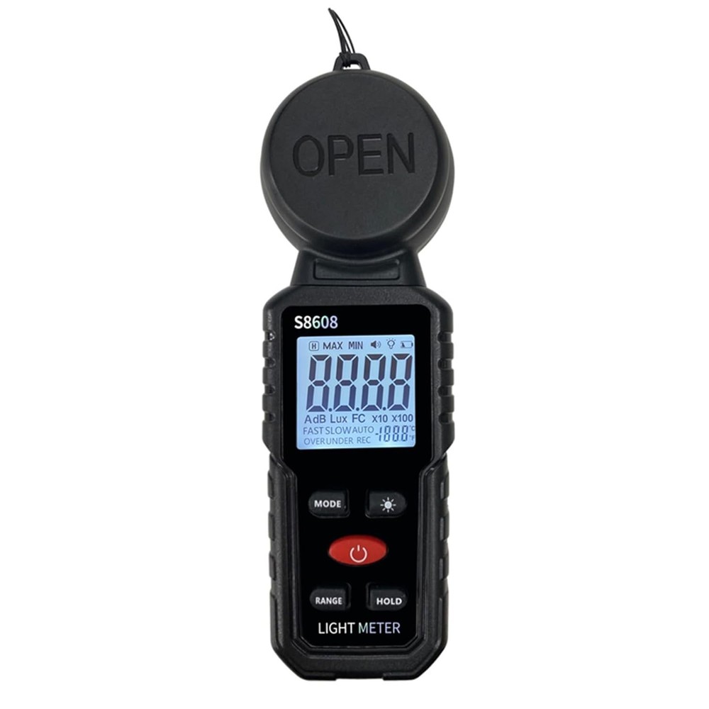 Professional Digital Light Meter 18,500 FC with Backlight & Data Hold Features