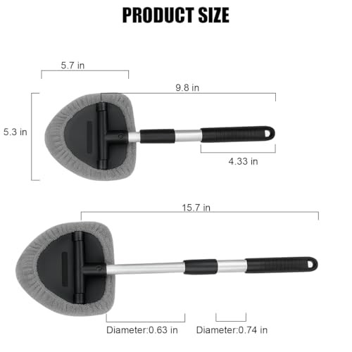 Car Windshield Cleaner Tool, Extendable Handle Vehicle Window Cleaner Triangle
