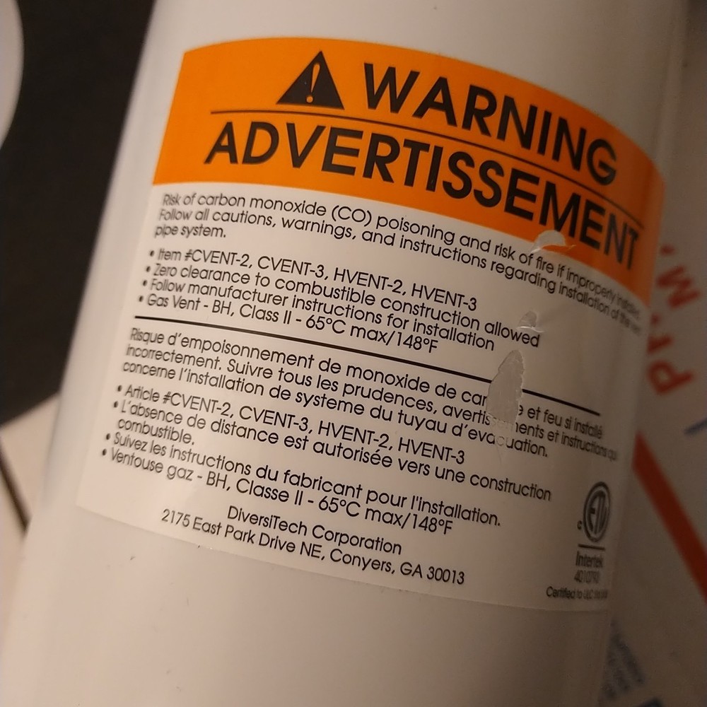 INCOMPLETE 3-Inch Concentric Kit for Tankless Gas Water Heater, Furnaces