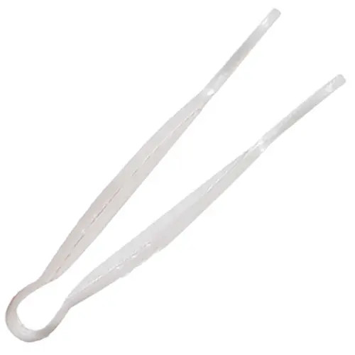 Thunder Group PLFTG009CL 9" Clear Polycarbonate Flat Grip Serving Tong
