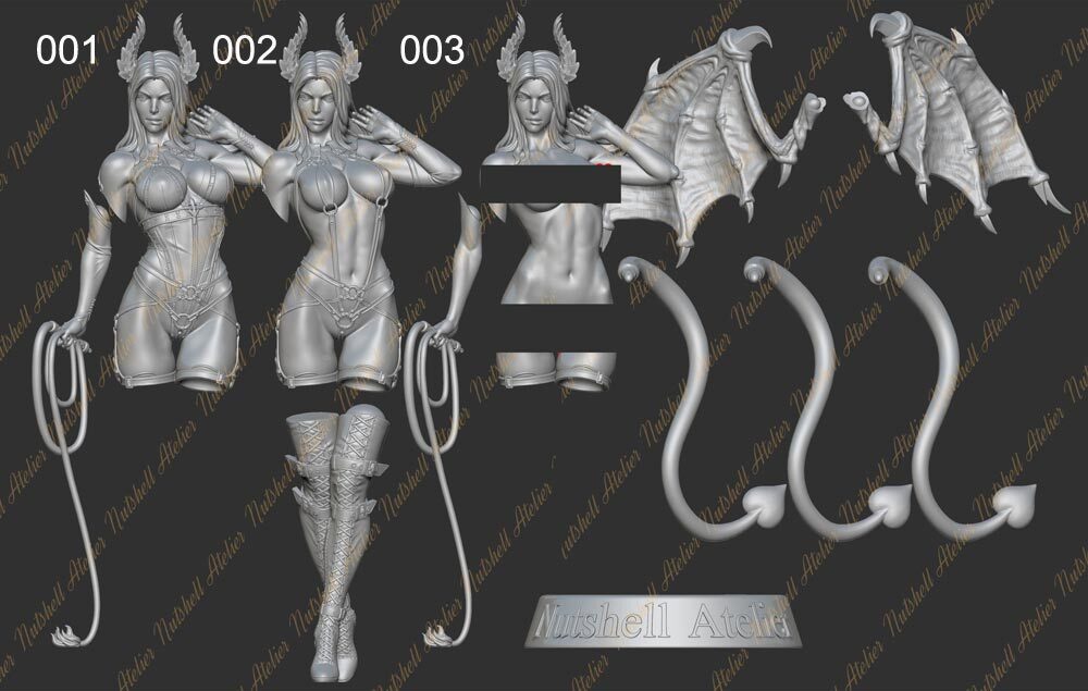 Succubus Whip 3D Print Model Kit Unpainted Unassembled 3 Version NSFW