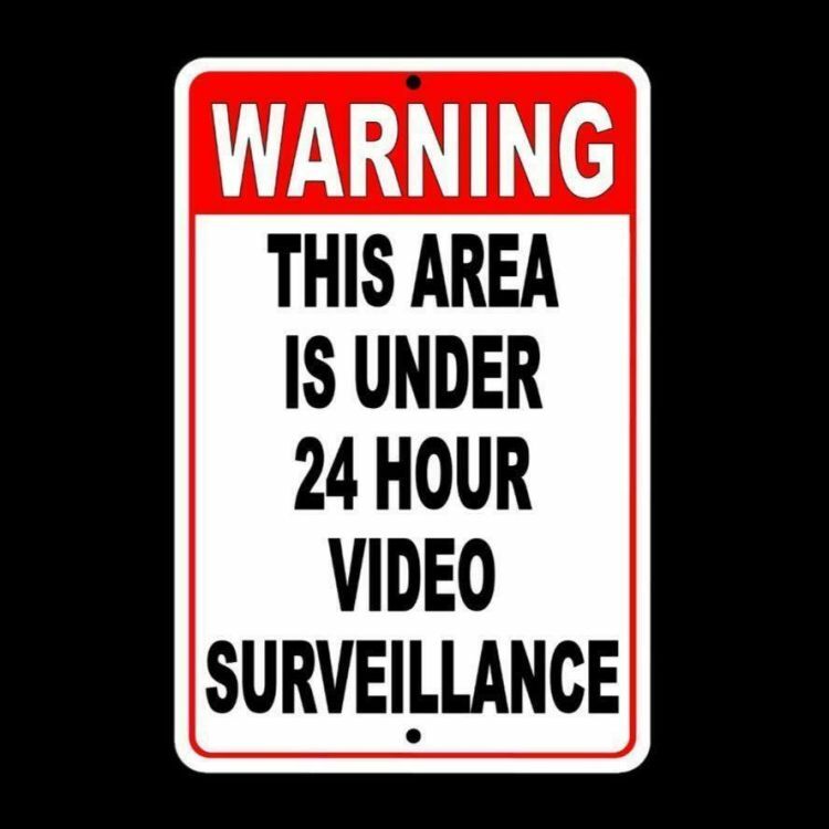 Warning This Area Under 24 Hour Video Surveillance Sign security camera