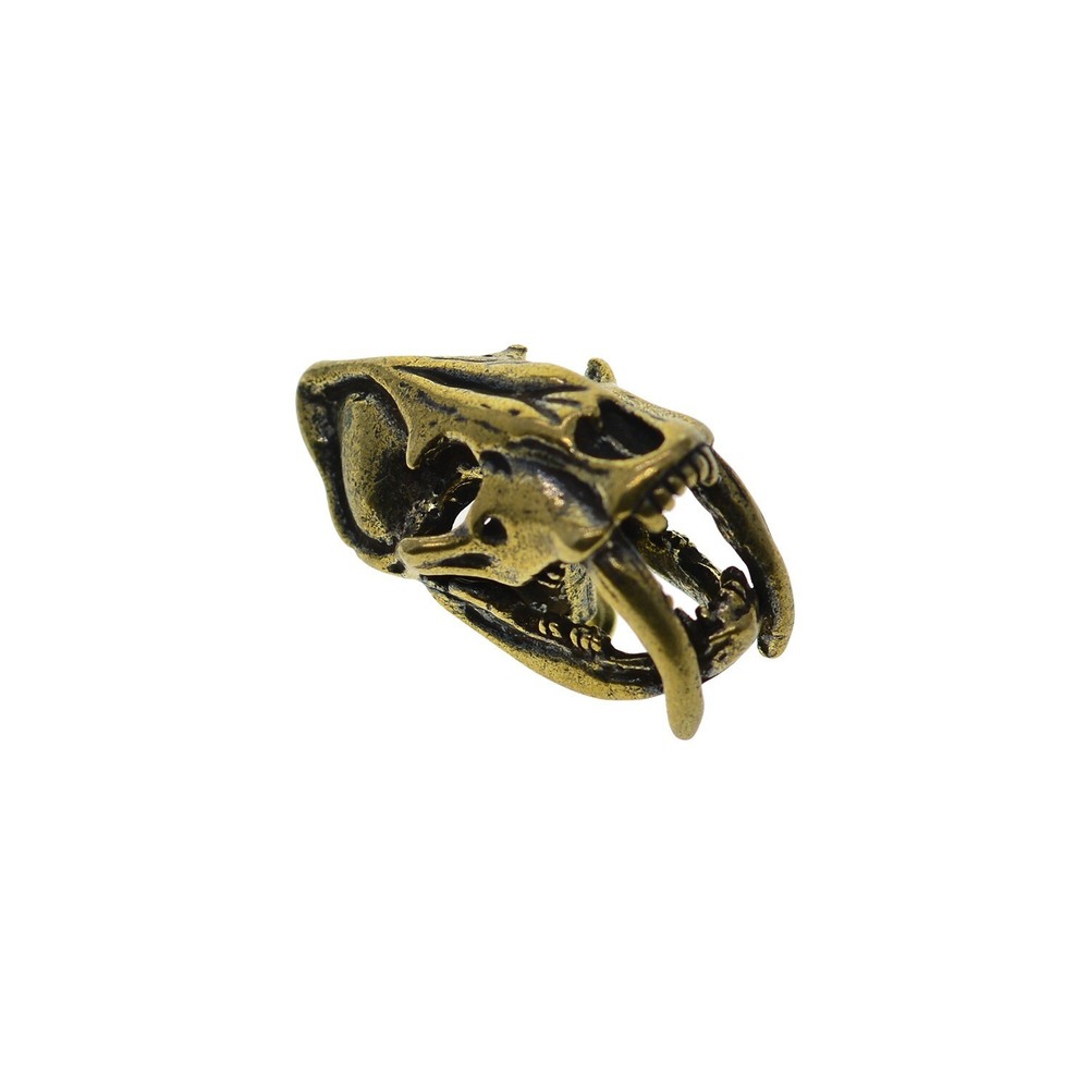 3D Brass Dinosaur Sabretooth Skull Head Pin Batch Button Screw Back EDC DIY