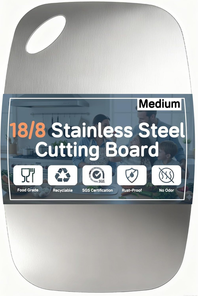 304 Stainless Steel Cutting Board Double Sided Dishwasher Safe Chopping Board