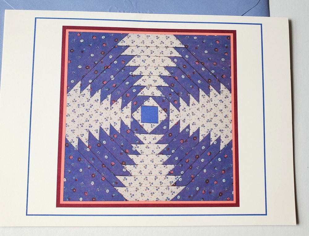 Vintage Greeting Card Current Inc Patchwork Patterns Pineapple