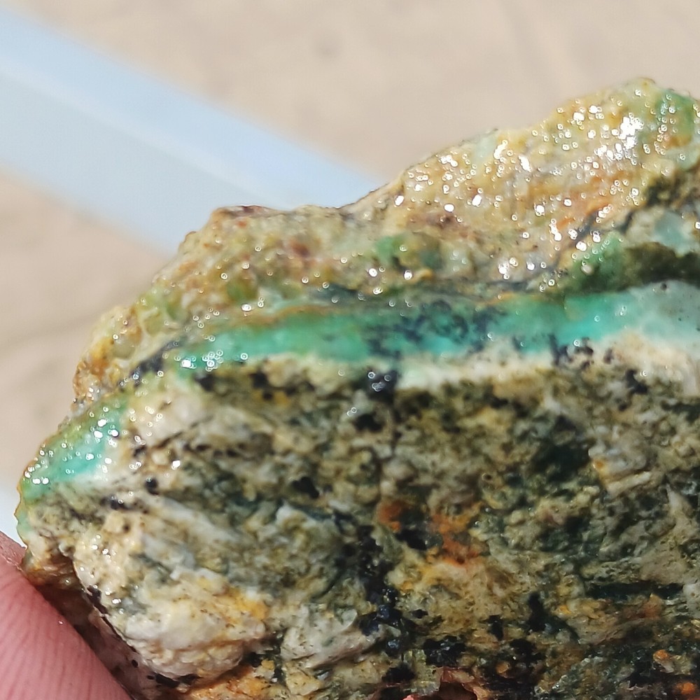 Red KEEP Mine Chrysocolla Rough Specimen Quartz Dendrites Unique