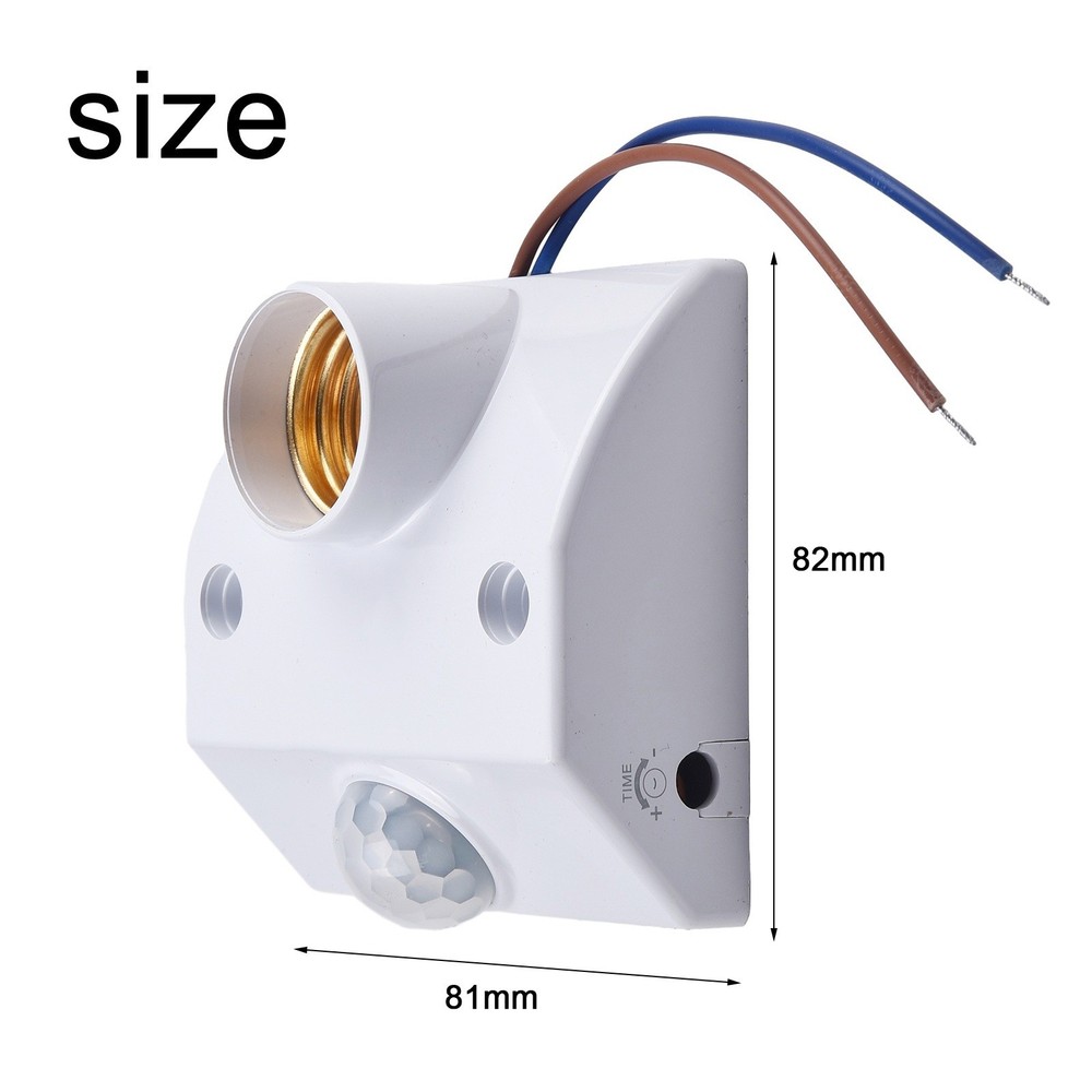 AC110-240V Flame Retardant PC Infrared Sensor Lamp Cap Sensor E27 Screw Socket