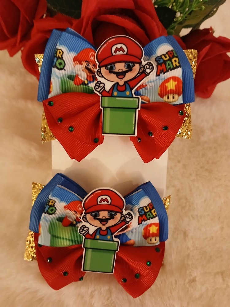 Hair Bows Set Mario