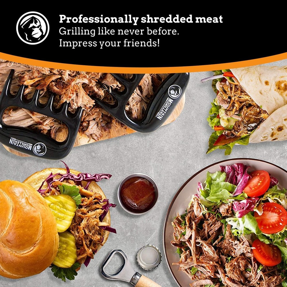 Mountain Grillers Meat Claws - Pulled Pork Shredder Tools for BBQ - Black