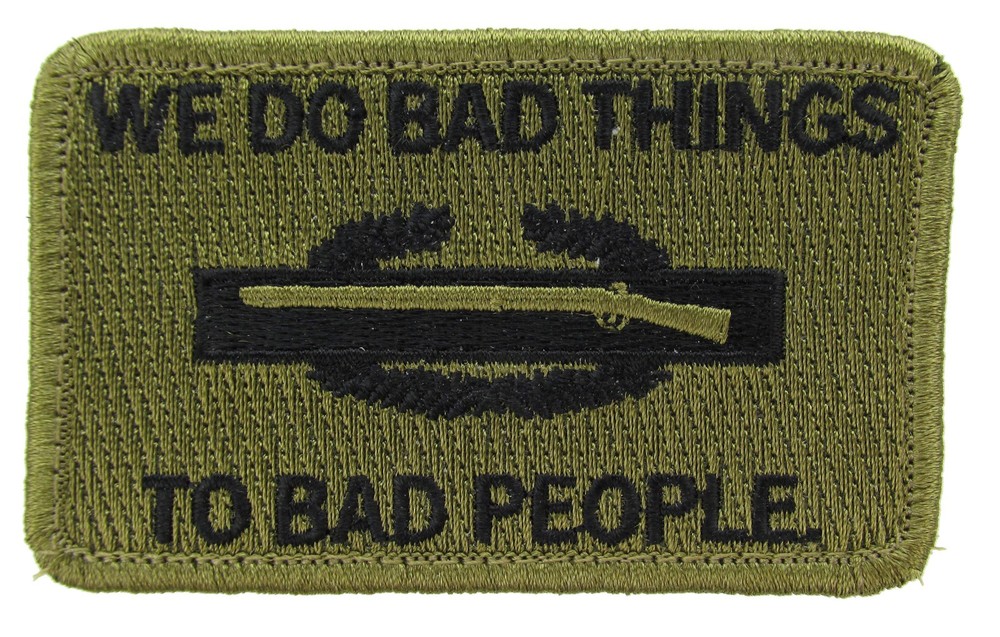 CIB We Do Bad Things to Bad People Morale Patch with Hook Backing - Available in