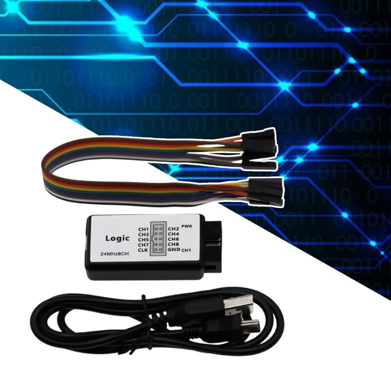USB Logics Analyzers Device UART IIC SPI Debug 24MHz Sampling Rate 8 Channel