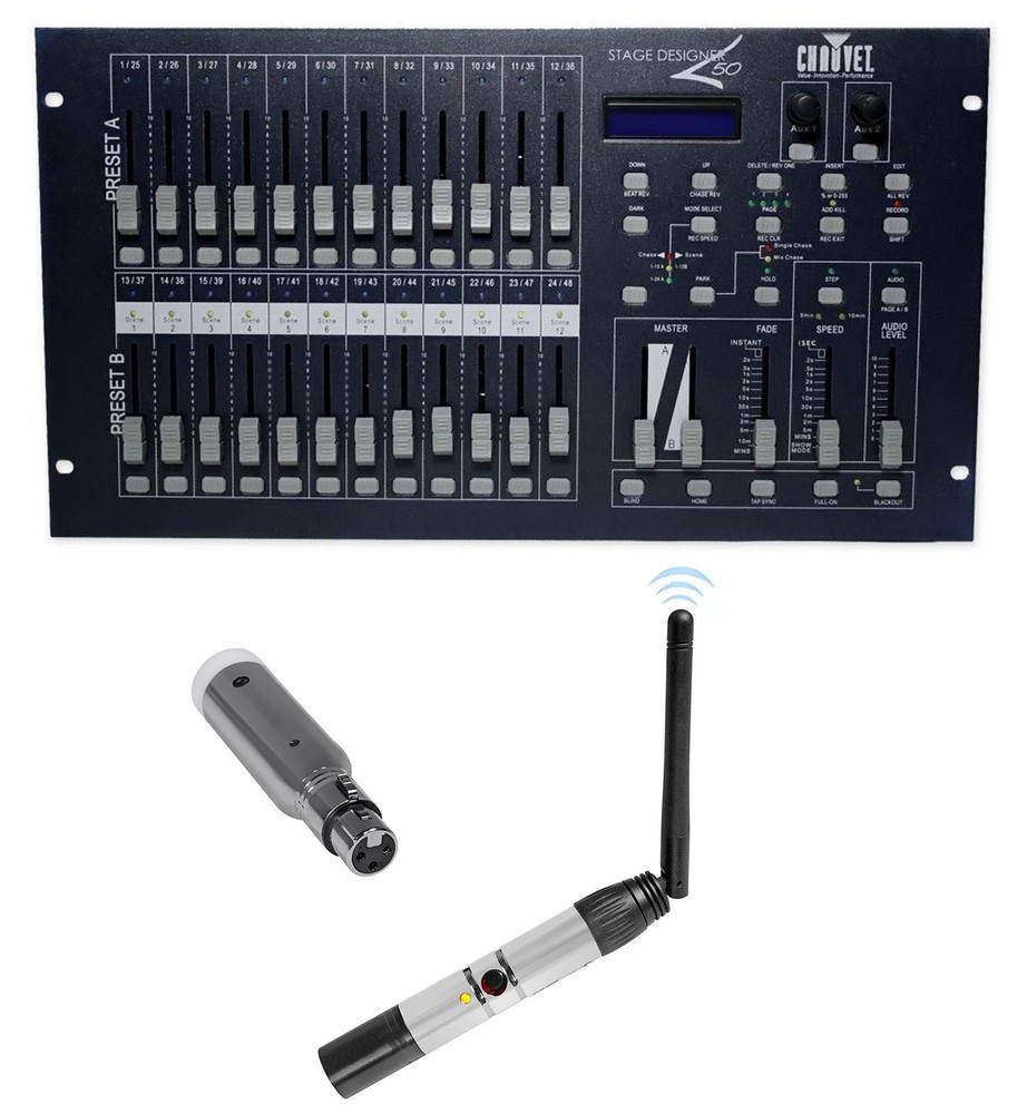 Chauvet DJ STAGE DESIGNER 50 Wireless DMX Dimmer Controller+Receiver+Transmitter