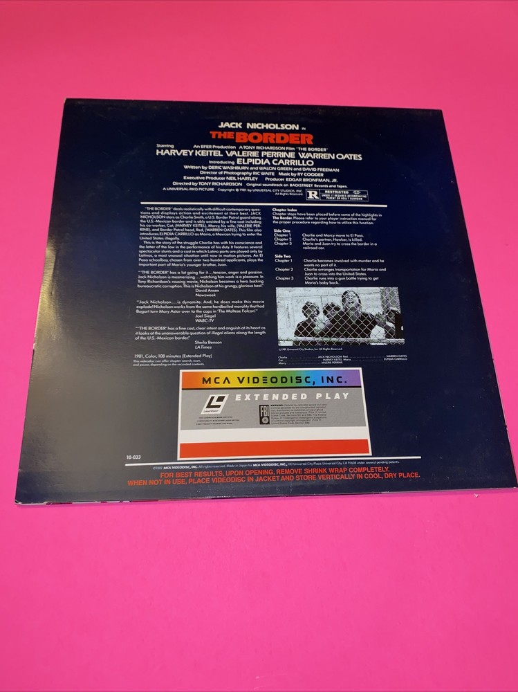 THE BORDER Laserdisc LD - JACK NICHOLSON