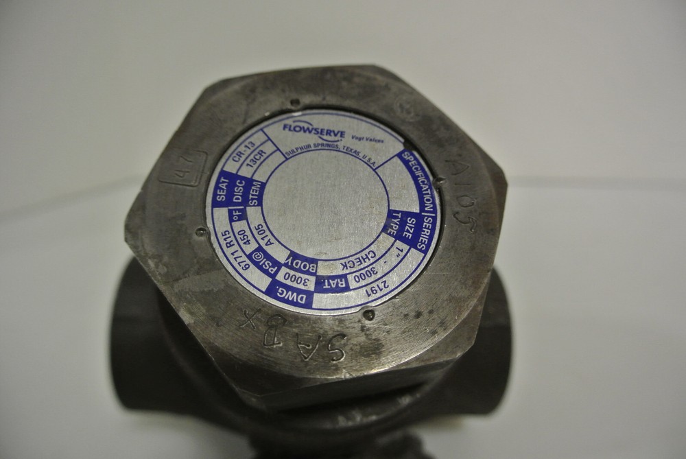 1" VOGT FLOWSERVE 2191 CHECK VALVE THREADED A105 NEW