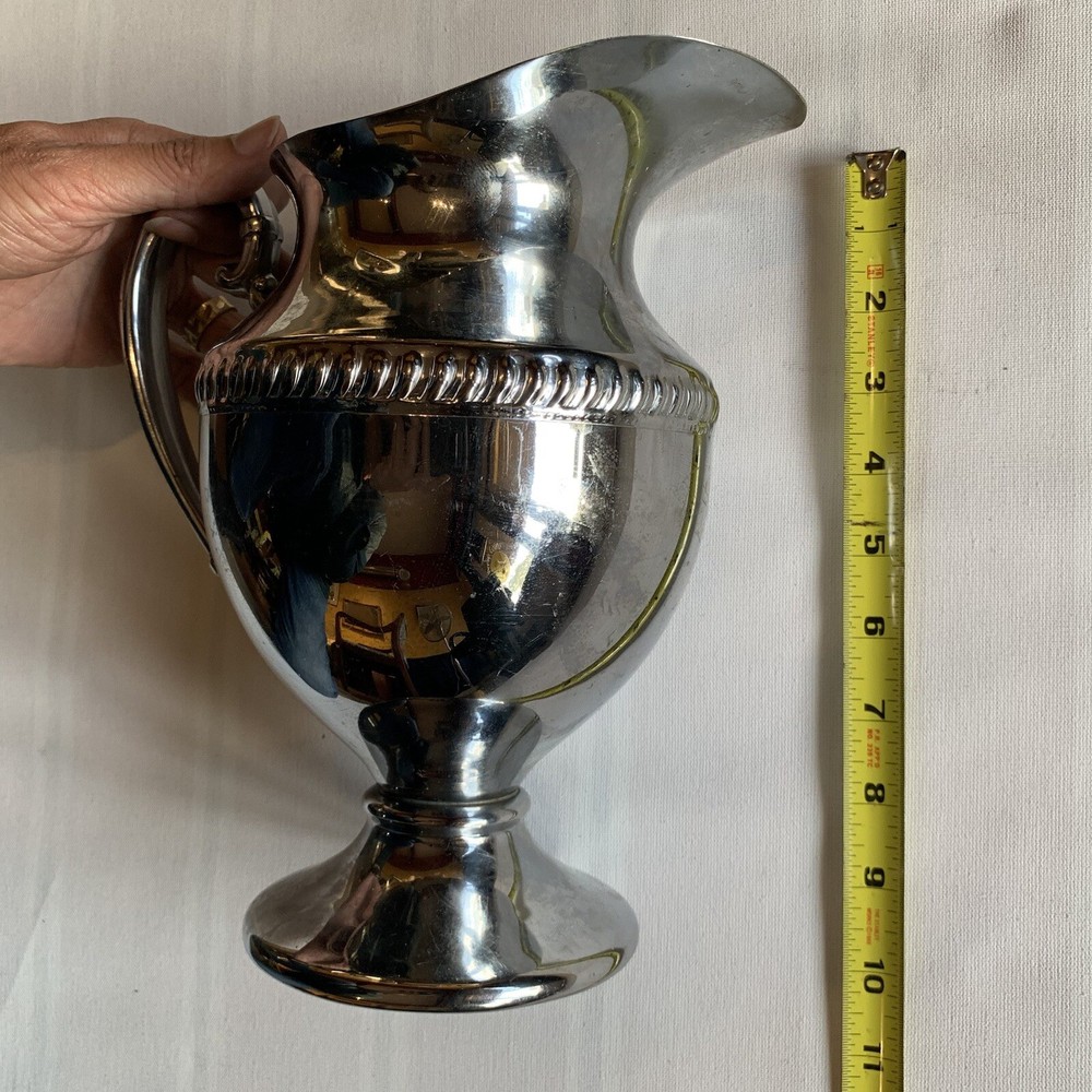 VINTAGE WATER PITCHER WITH HANDLE- CHROMIUM LB PLATED