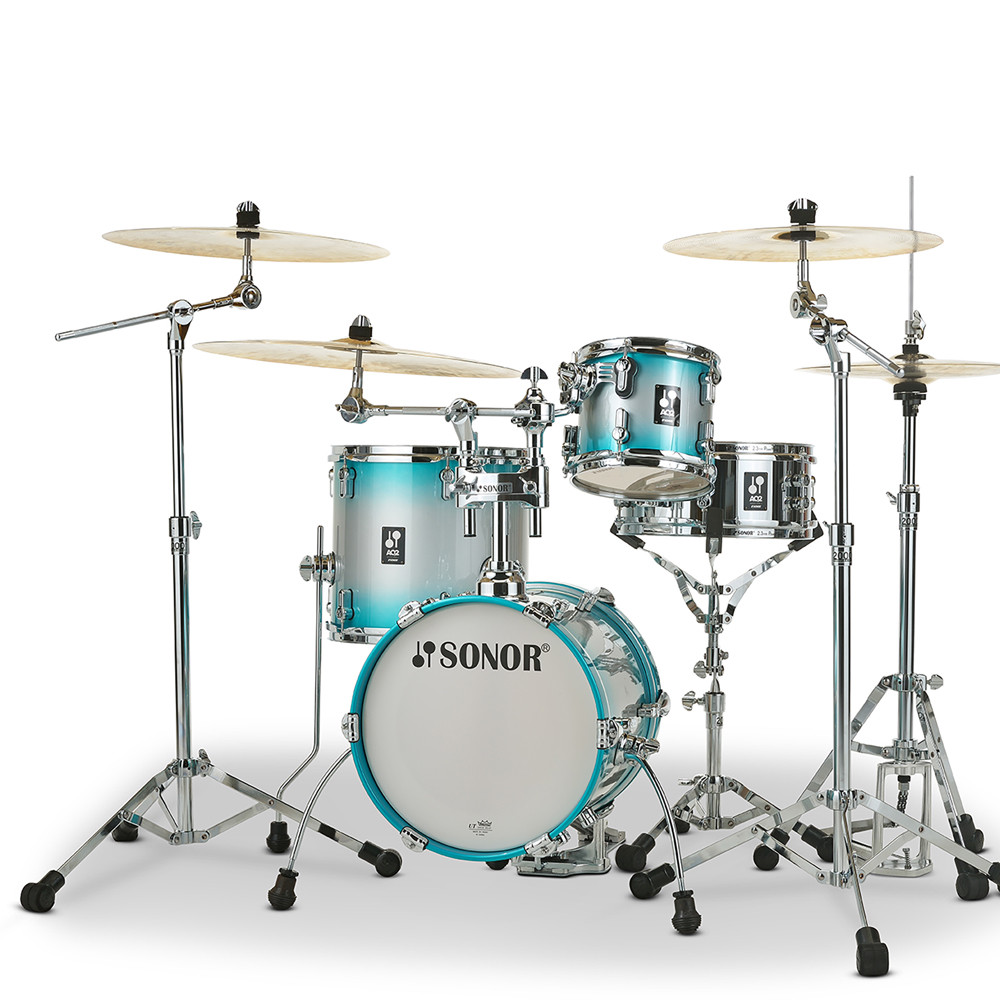 Sonor AQ2 MARTINI Maple 4 Piece Drum Set Shell Pack - Aqua Silverburst Lacquer