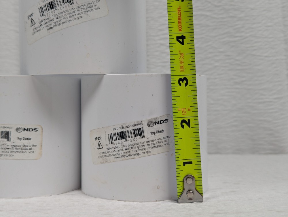 NDS 3P05 - PVC S&D Coupling - 3-Inch - White - 3 Pack