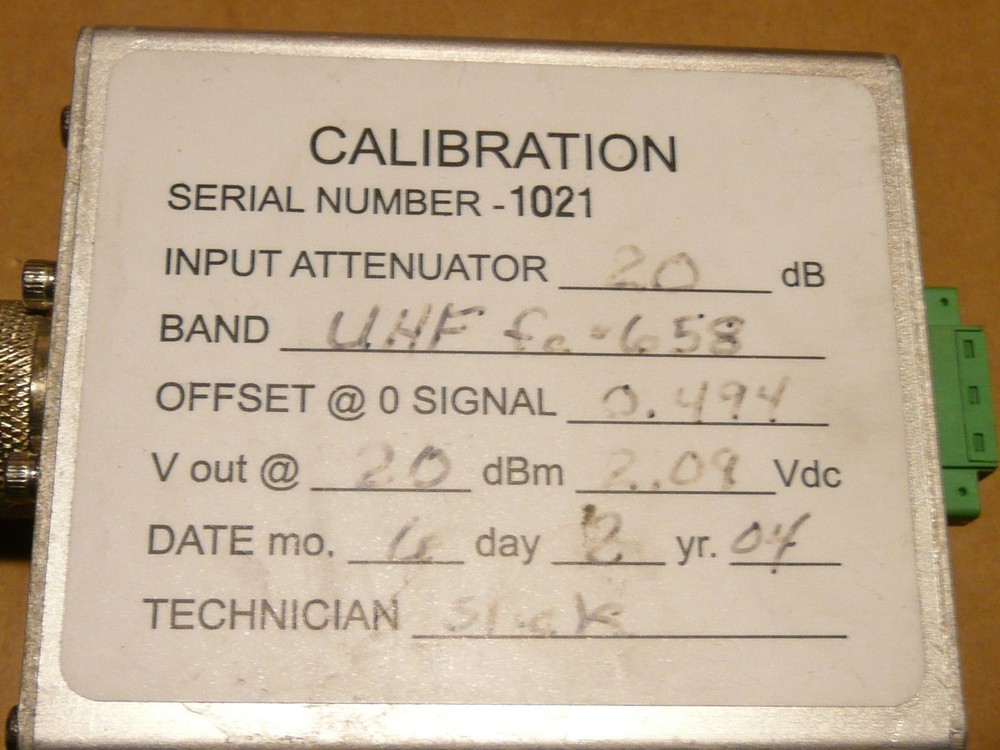 Dielectric RF power sensor 50-850 MHz, +30 dbm