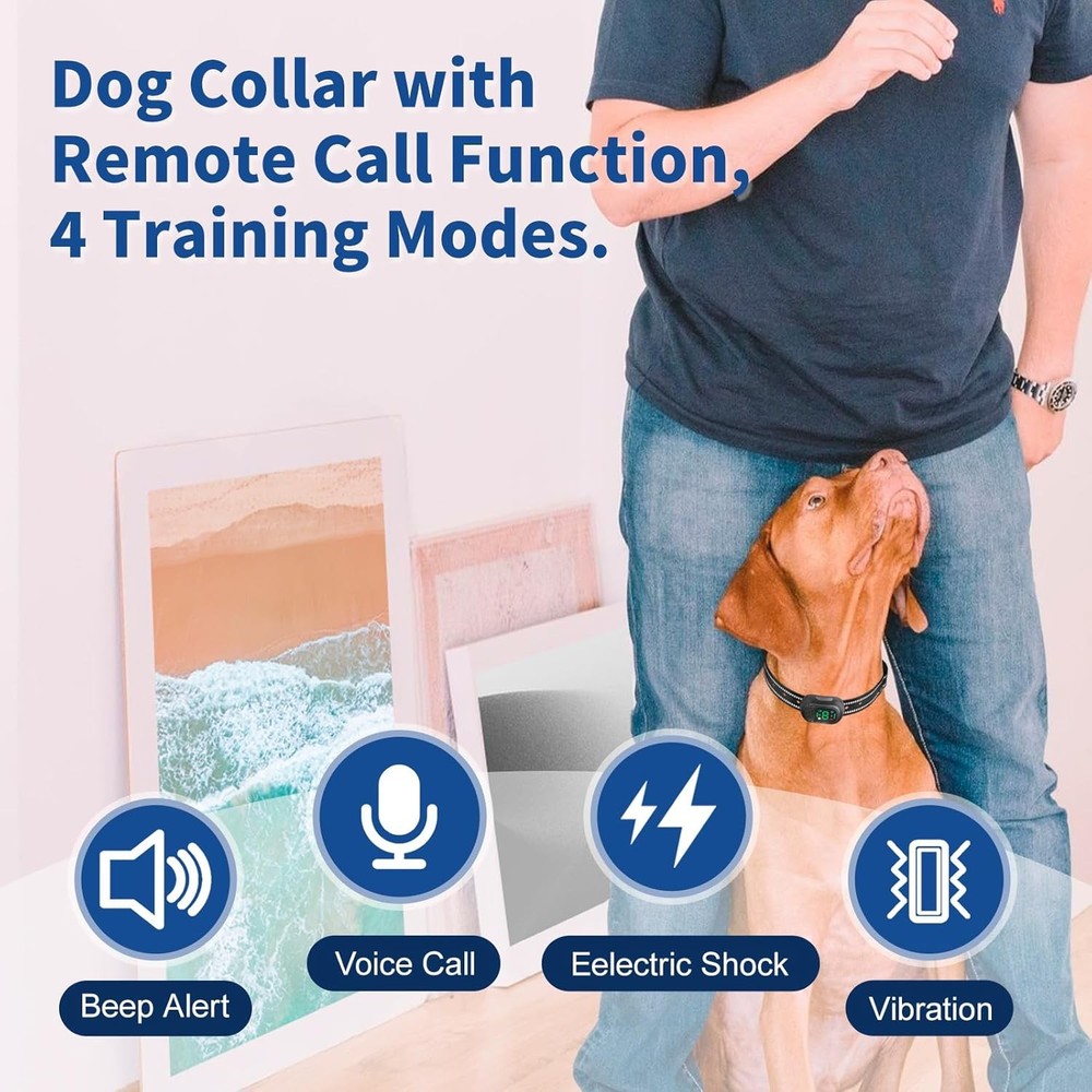 Dog Shock Collar 4900FT Dog Training Collar with Remote/Call Function/Light I...