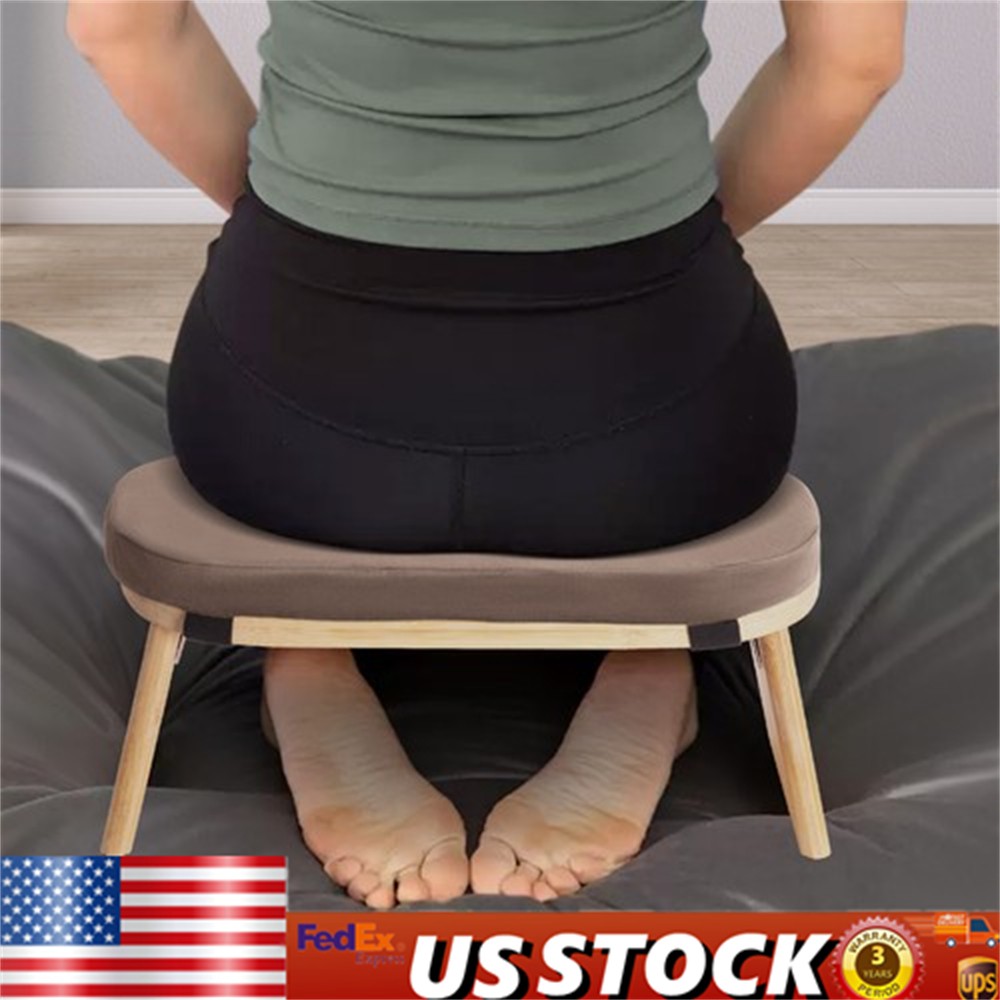 Modern Meditation Bench Foldable & Ergonomic Meditation Stool W/ Cushion