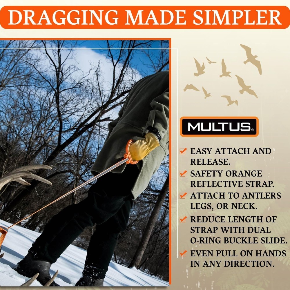 Ultimate Deer Dragging Solution: Heavy-Duty Rope & Safety Strap - 400lb Capacity