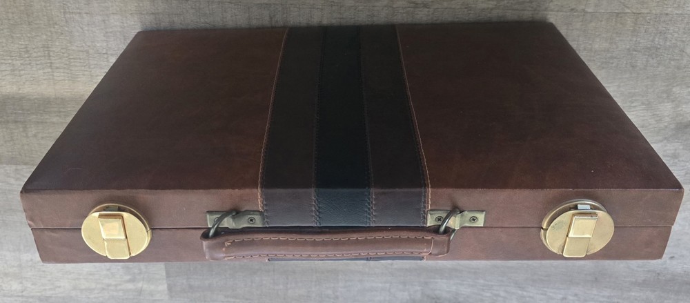 BACKGAMMON 1974 Western Publishing Co. Board GAME w/Brown & Black Case