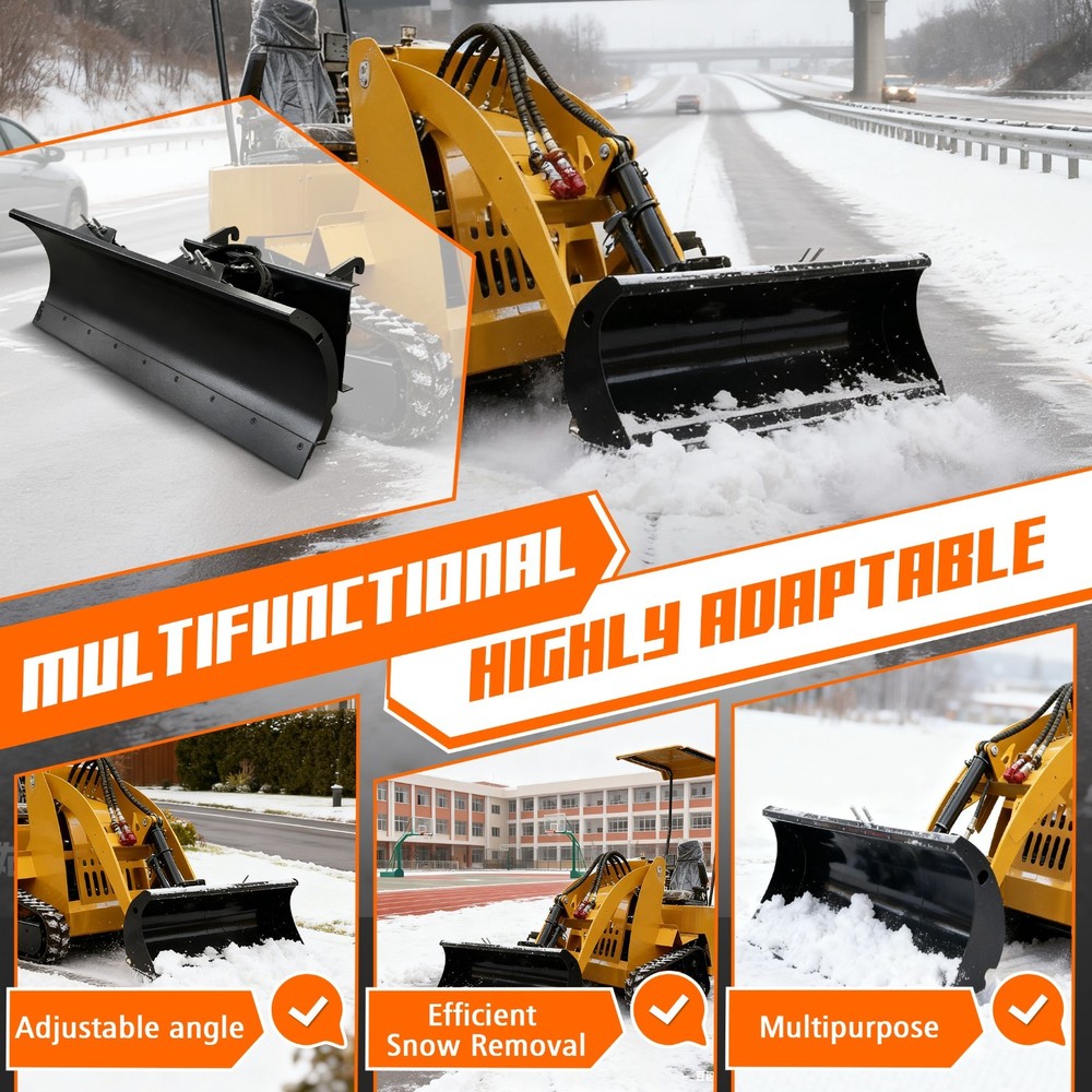 Skid SteerSnow Blade,Pusher SnowPlow Quick Attach - FREESHIPPING