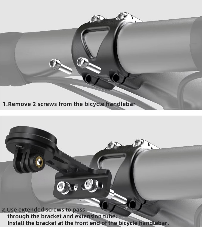 Bike Computer Mount Out-Front, Bicycle, Handlebar Mount Headlight Camera