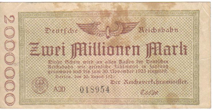 GERMANY, 2 MILLIONEN MARK, 1923