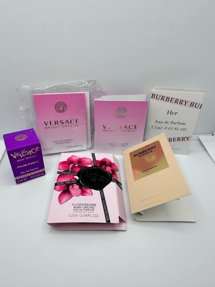6 Pieces Sample Vials Perfume Versace Burberry V&R