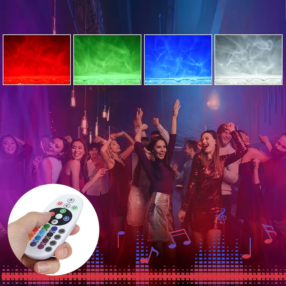 12W RGBW LED Dynamic Wave Wall Light - Flowing Water & Aurora Visual Effects, Co