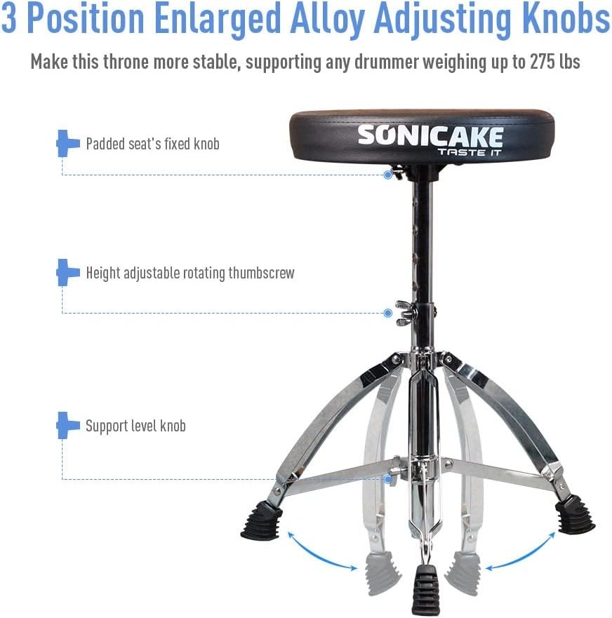 Compact Adjustable Drum Stool with Foldable Design - Perfect for Travel, Black