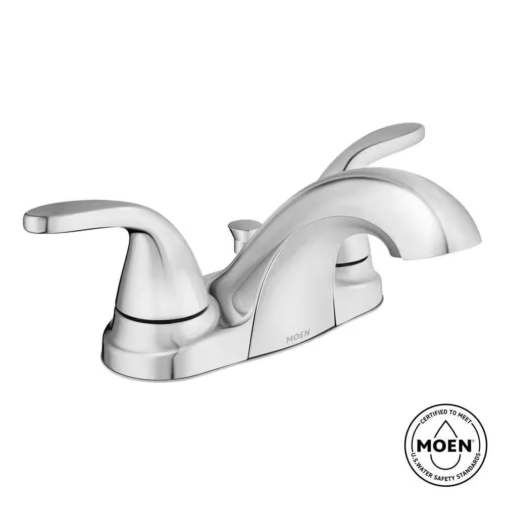 Adler 4 In. Centerset 2-Handle Low-Arc Bathroom Faucet in Chrome