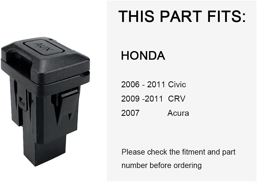 Aux Port Replacement Auxiliary Input Jack Aux Input Adapter Compatible with Hond