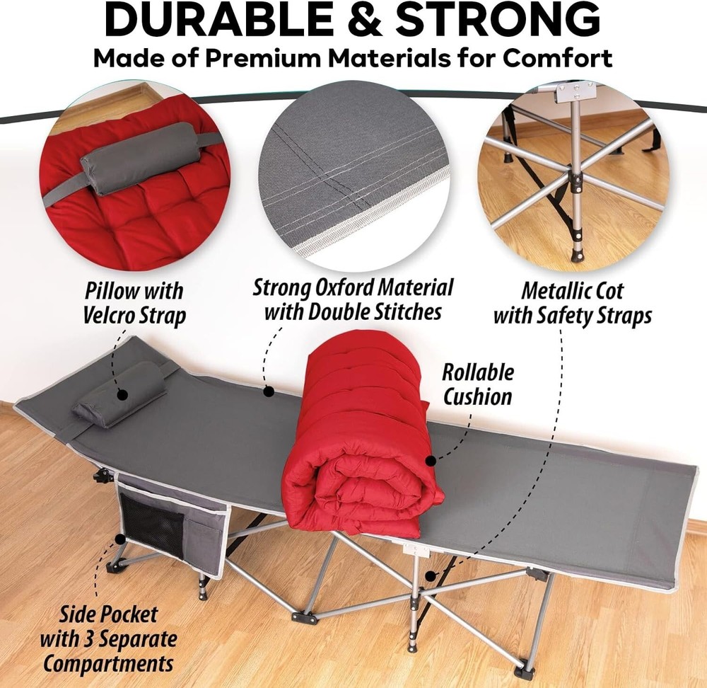 Folding Cot Pad Sleeping Mat Thick Soft Comfrtable Mattress Pad Red Sleeping Mat