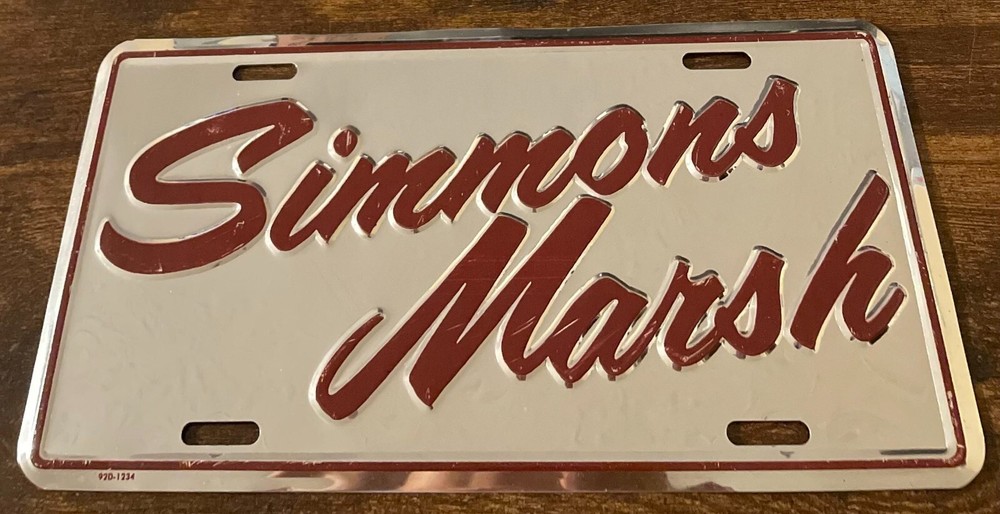 Simmons Marsh Booster License Plate