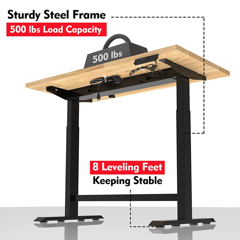 WORKPRO 48in Electric Standing Desk Adjustable Workbench Wooden Top 500 LBS Load