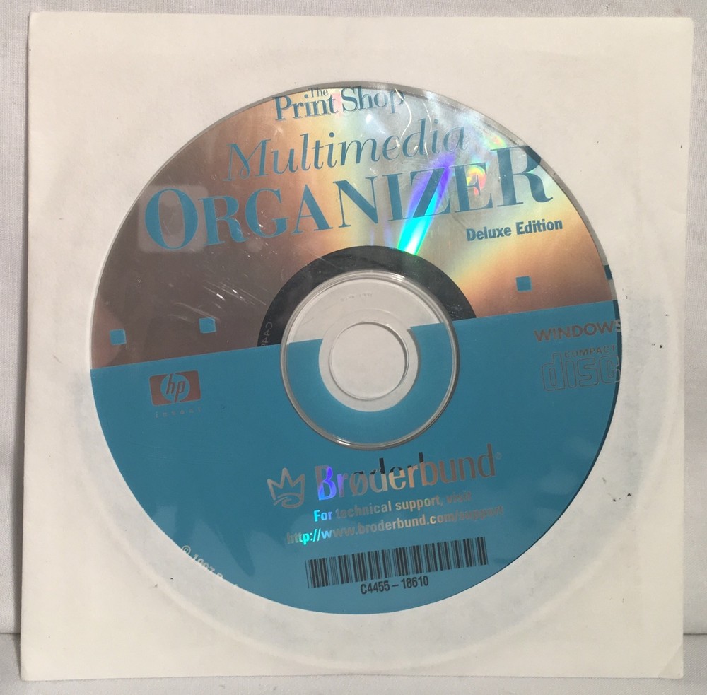 Print Shop Multimedia Organizer Vintage Windows 3.1 95 98 Software CD-ROM