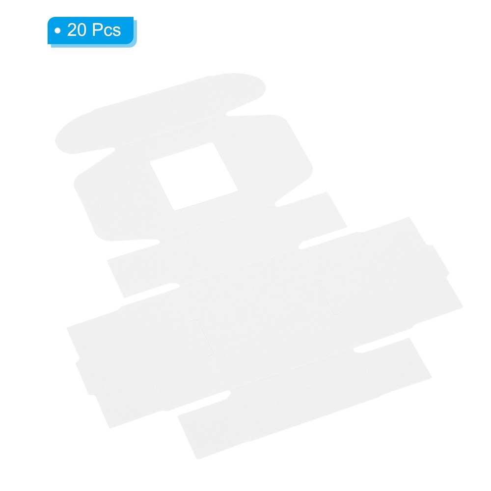 2.6"x2.6"x1.2" Paper Soap Box with Window, 20 Pack Soap Boxes Square, White