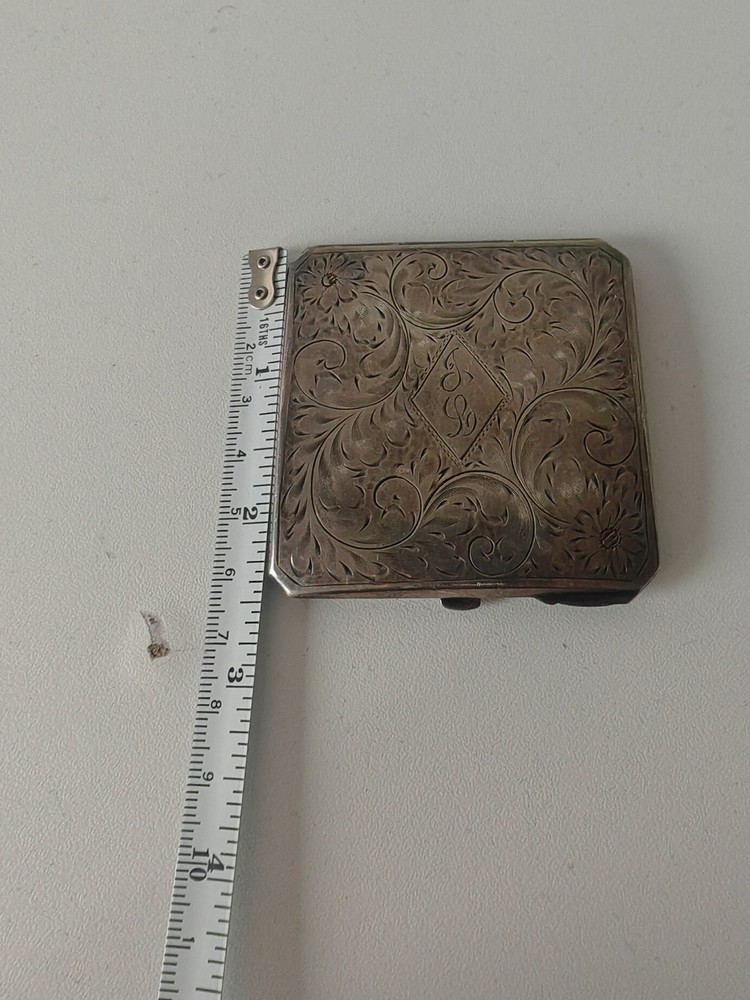 VINTAGE SOLID COMPACT STERLING SILVER POWDER BOX BY CHARM STERLING