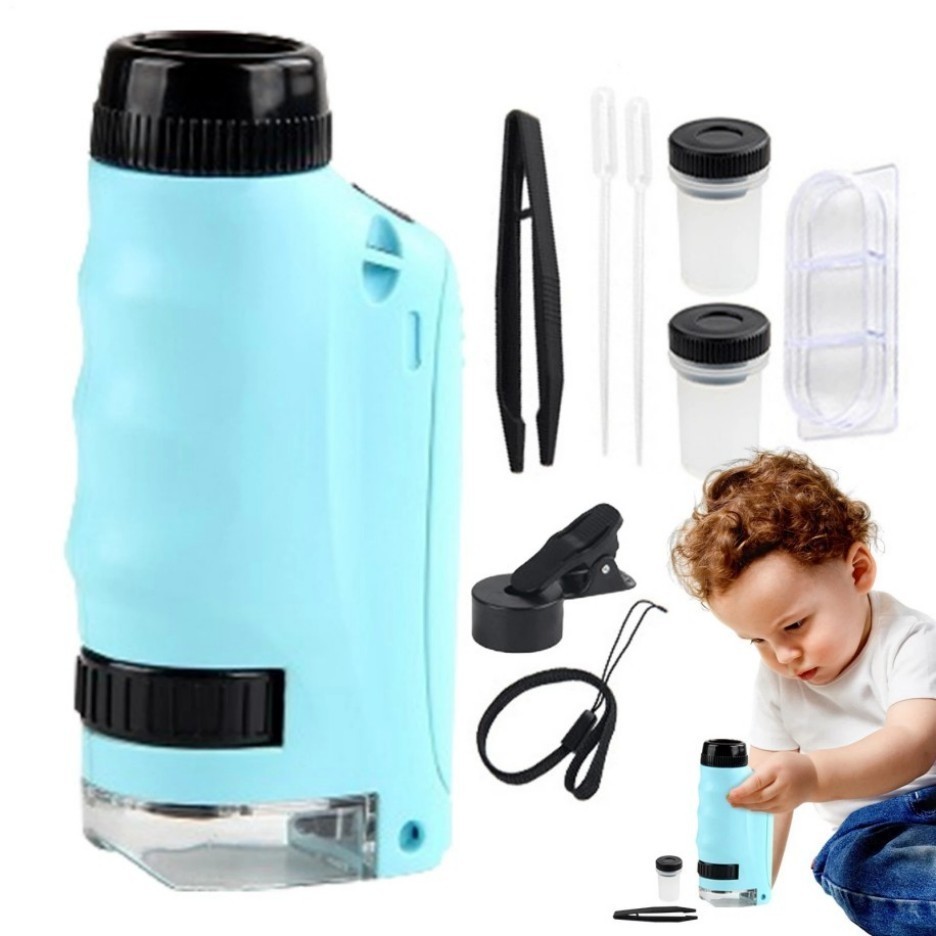 Mini Microscope for Kids gift Portable Microscope LED Lighting Small Handheld/%%